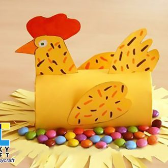 DIY a hen. Пасхальная курочка в гнезде из бумажной тарелки. Easter crafts. — Video